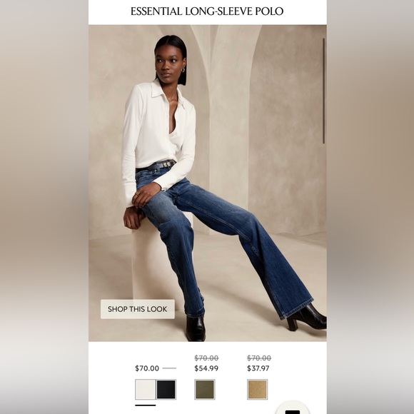 Banana Republic Tops - Banana Republic - Long Sleeve Polo in XSmall, Never worn